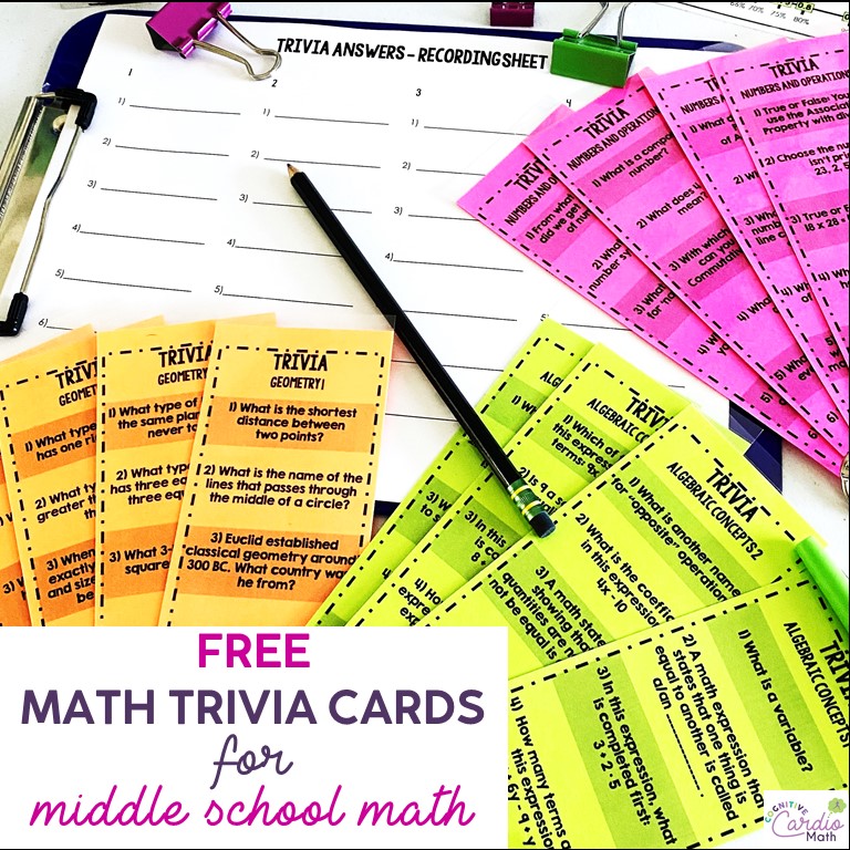 math trivia cards