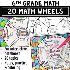 6th grade math notes doodle wheels