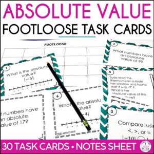 Absolute Value Footloose Math Task Cards