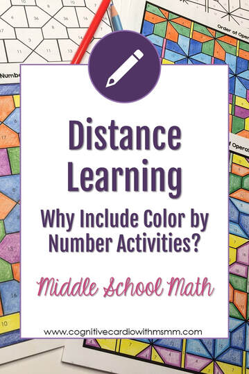 Use color by number activities in distance learning