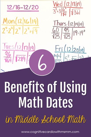 Ideas for using the date to encourage more math thinking in middle and upper elementary school math class.