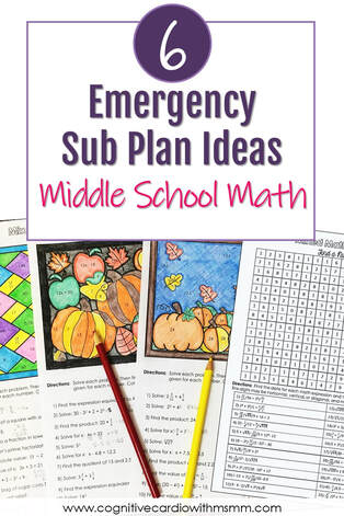 emergency sub plans in middle school math