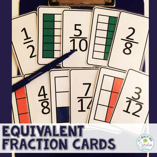 equivalent fraction cards used to play Go Fish in 6th grade math