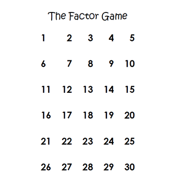 The Factor Game is a fantastic math game to help students practice both factors and strategy!