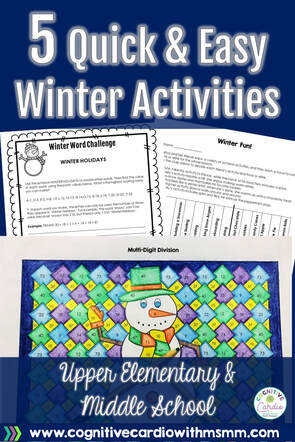 5 quick and easy winter activities for middle school and upper elementary classes.