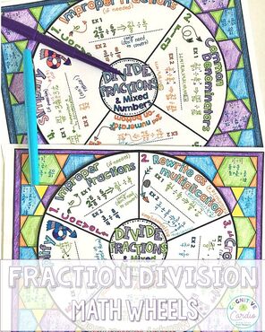 fraction division math wheels
