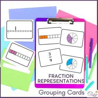 fraction representation grouping cards