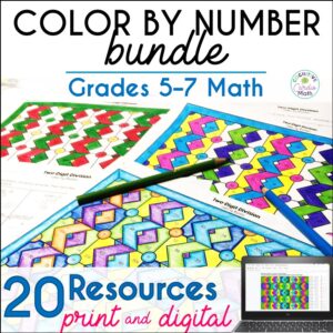 grades 5 to 7 color by number bundle