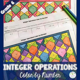 Free integer operations color by number.