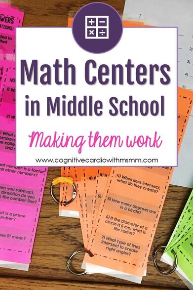 Ideas for math centers in middle school - making them work in 40-minute class periods
