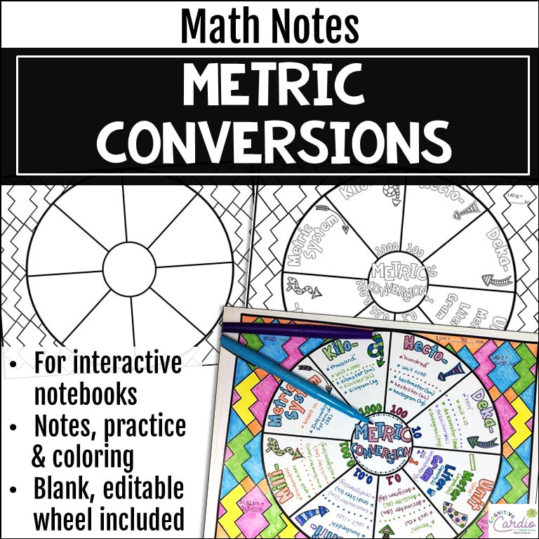 metric conversions doodle math wheel