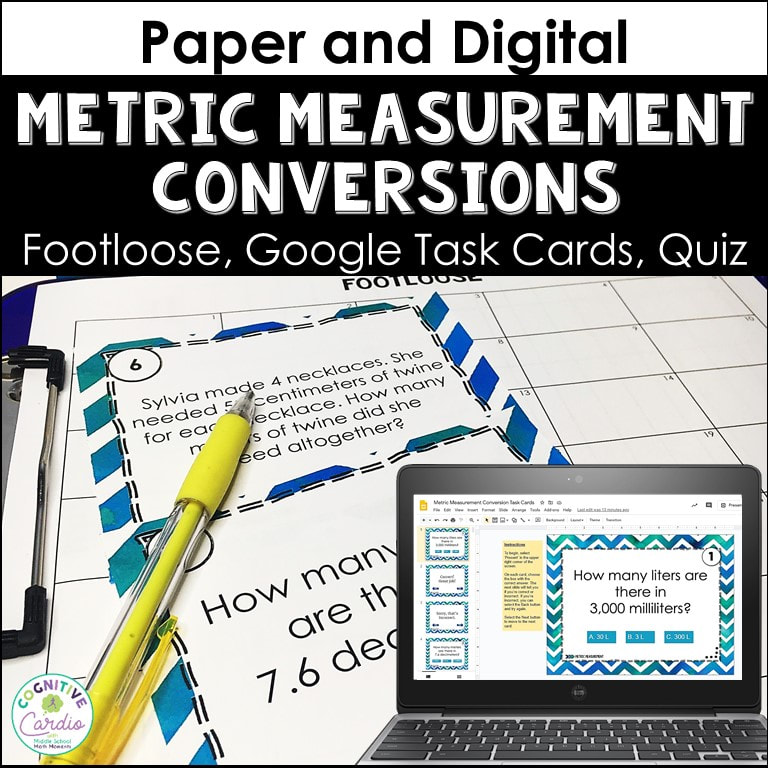 metric measurement conversions task cards