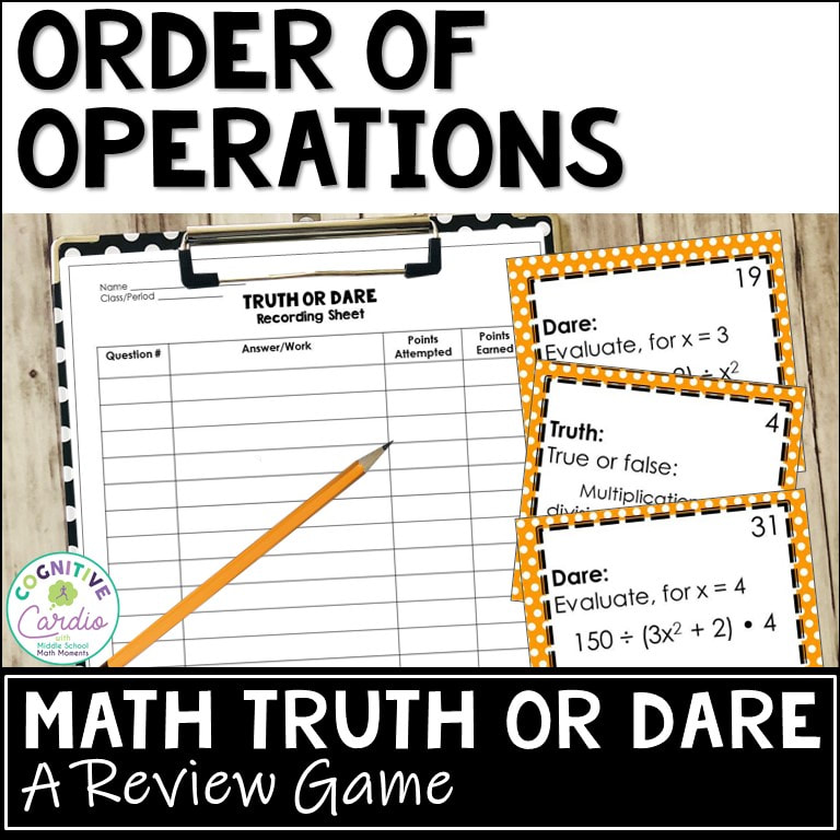 order of operations truth or dare game