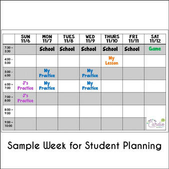 sample week for time management