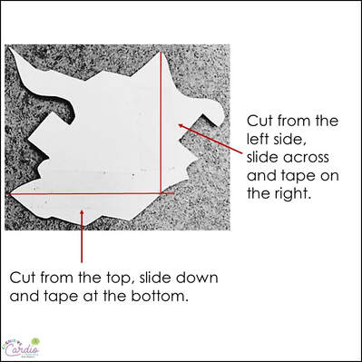 tessellation step 1, cutting and taping to create a shape