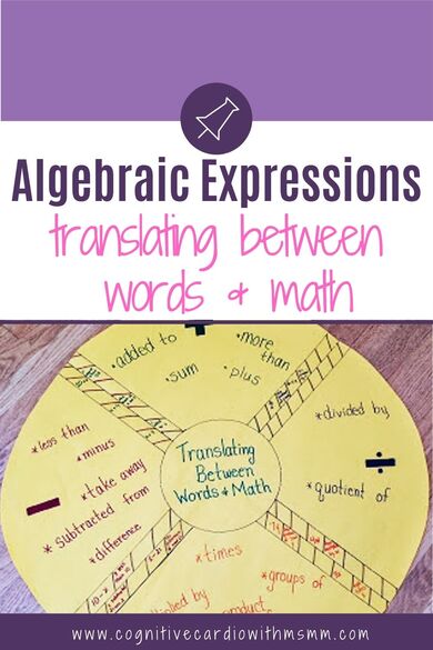 translating between words and algebraic expressions