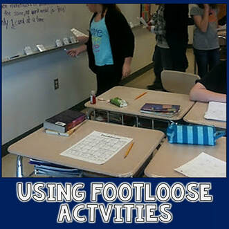 Using Footloose task cards activity in middle school math class