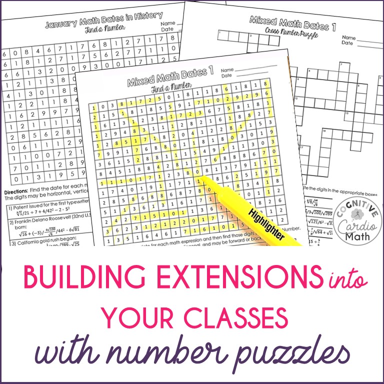number puzzles for gifted extensions