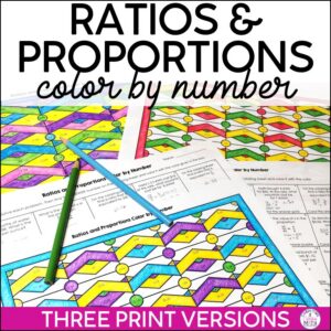 Ratios and Proportions Color by Number 6th Grade Math