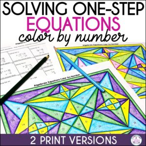 One Step Algebraic Equations Color by Number 6th Grade Math