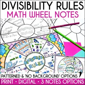 Divisibility Rules Math Doodle Wheel Notes 4th-6th Grades