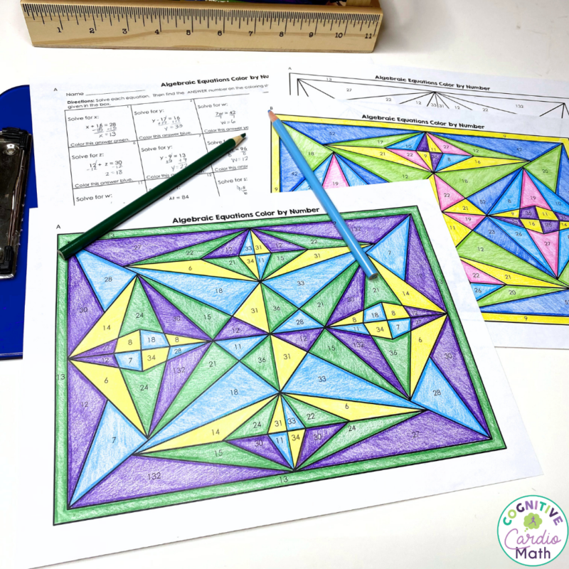 Realistic Color By Number Math Problems Color by Number Magic: Transforming Math Lessons - Cognitive Cardio Math