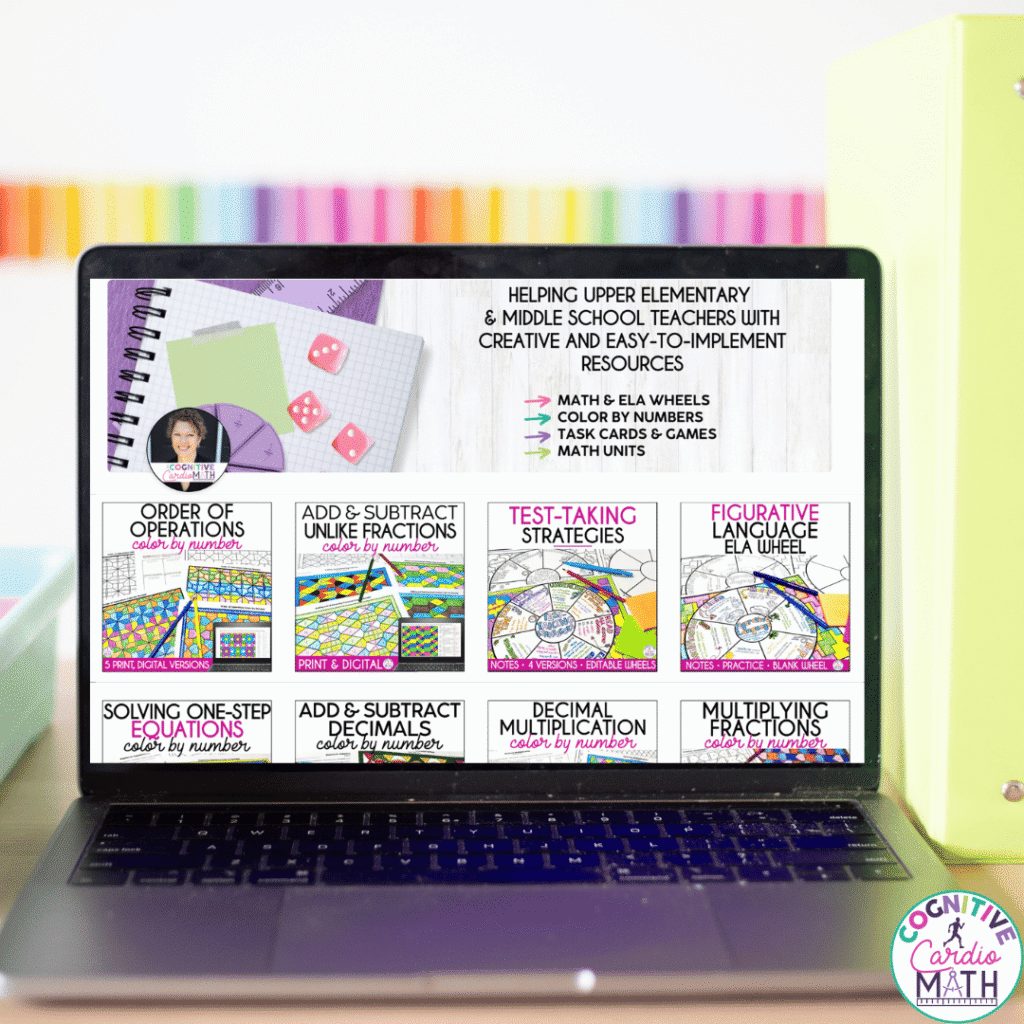 If you are ready to bring more visual structure and confidence into your math block, be sure to check out the math wheels linked throughout this post. If you are looking for more ESL and math activities that support visual learning, differentiation, and student engagement, be sure to explore my full collection of resources by heading over to my TPT store. Along with math wheels, you can grab additional resources such as Color by Number activities, task cards, spiral review, math games, review activities, and interactive practice to help your students stay engaged while building math understanding.