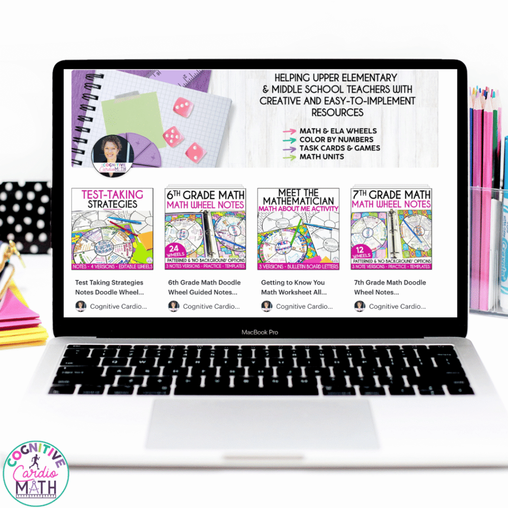 If you're ready to spend less time recreating notes and more time helping your students build lasting understanding, I'd love for you to explore my collection of math wheels. You'll find visual notes for grades 2–8 covering topics like fraction operations, ratios, geometry, probability, algebra, statistics, and so much more. I designed each wheel to help your students approach learning, practice skills, and create a tool.