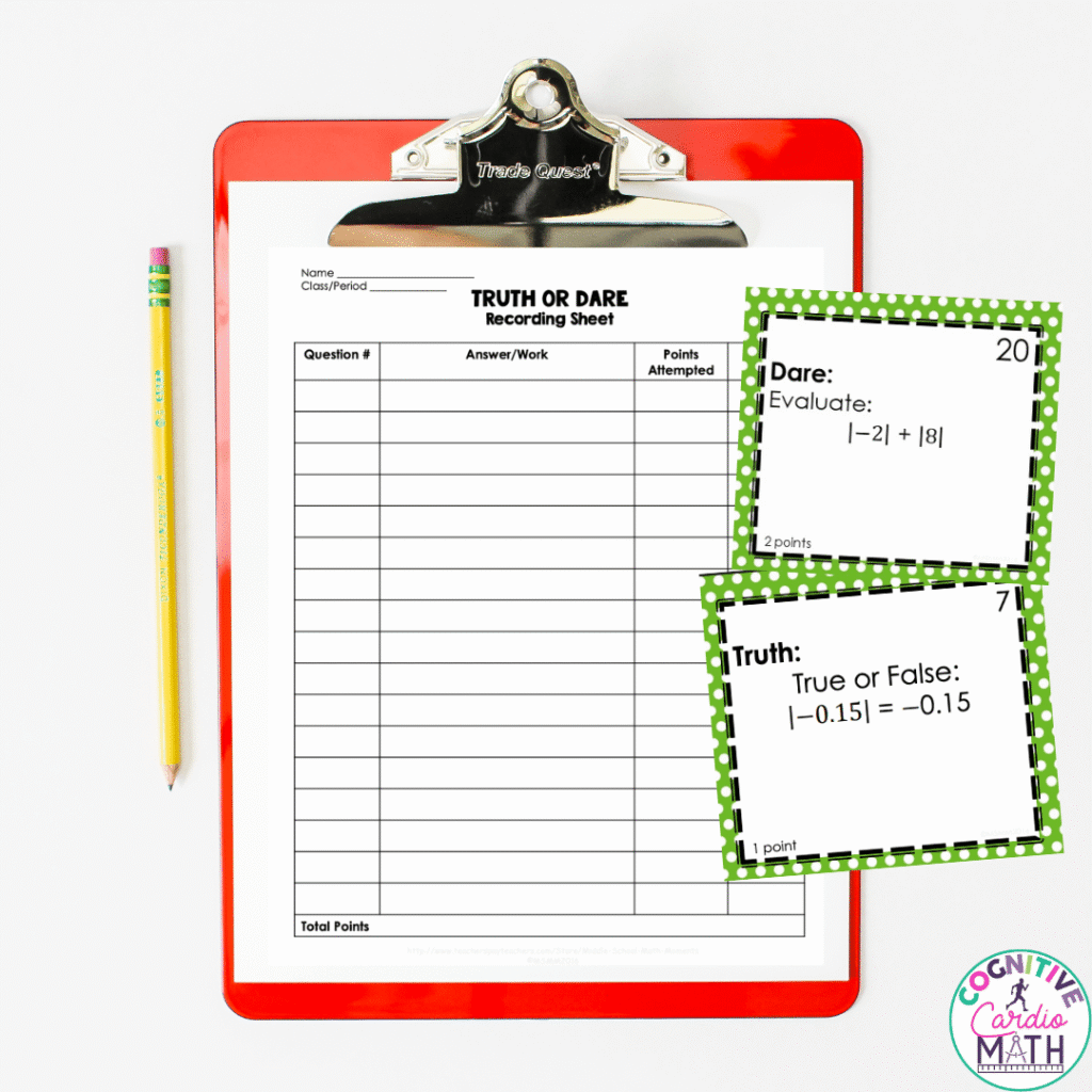 To help with these conversations and review sessions, you can use my Absolute Value Truth or Dare before your assessment.
