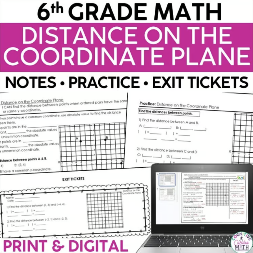 Help your 6th grade students master distance on the coordinate plane with this ready to use lesson and activities.