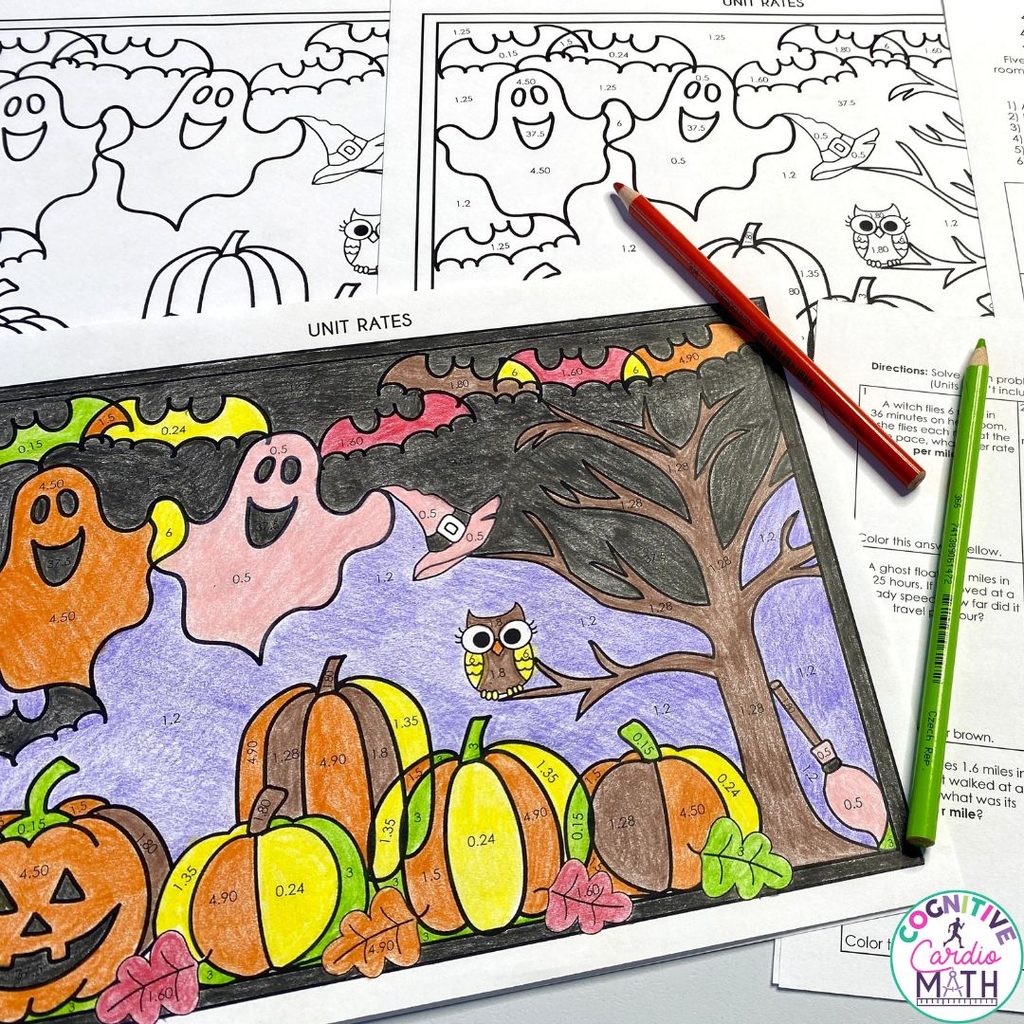 Sometimes your students understand a skill during the lesson but still need plenty of practice before it sticks. That is where a color by number activity can fit nicely into your Halloween math plans.