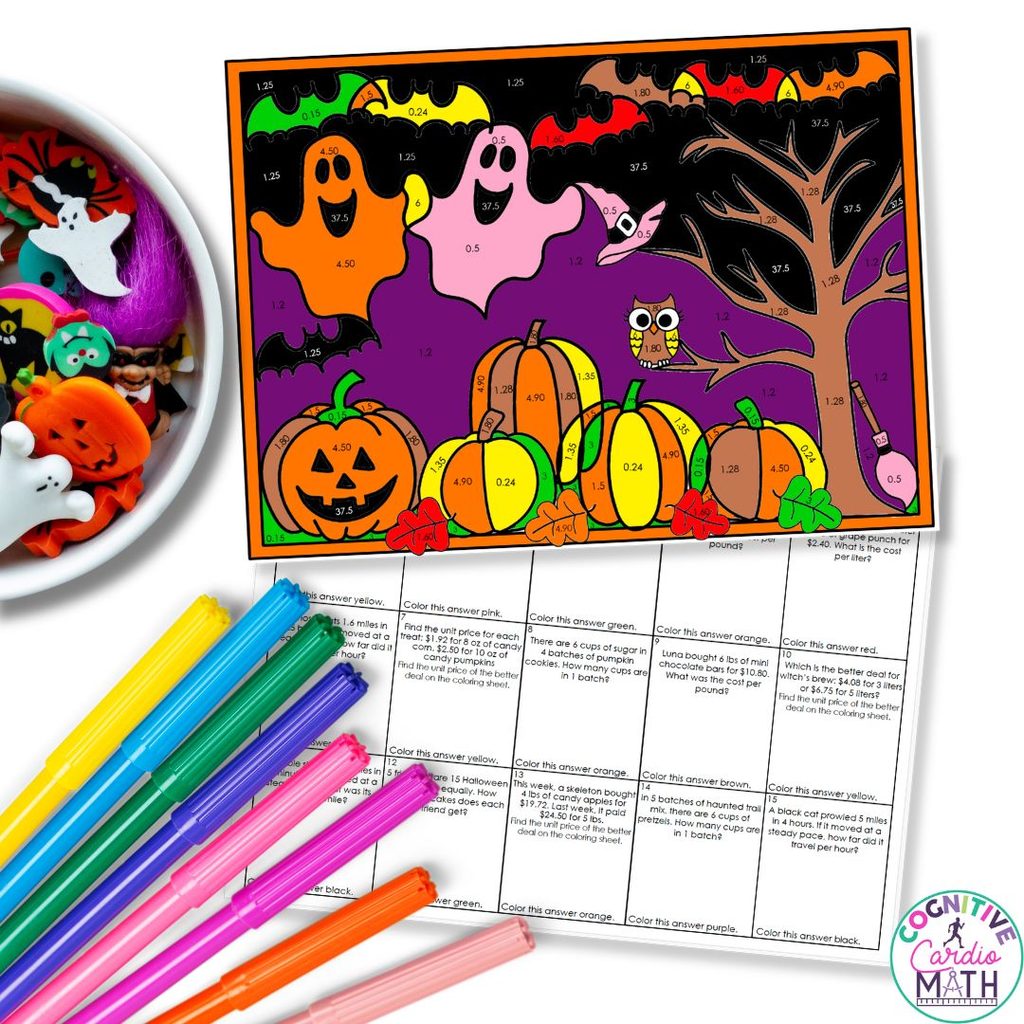 If you are working on unit rates, that Halloween math activity gives your students 15 word problems.