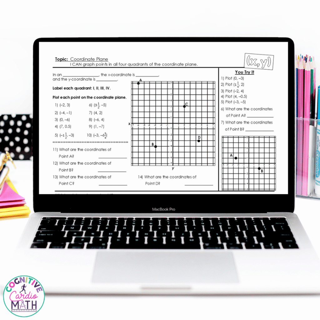 My Plotting and Reflecting Points lesson gives structure for moving from guided graphing to independent practice.