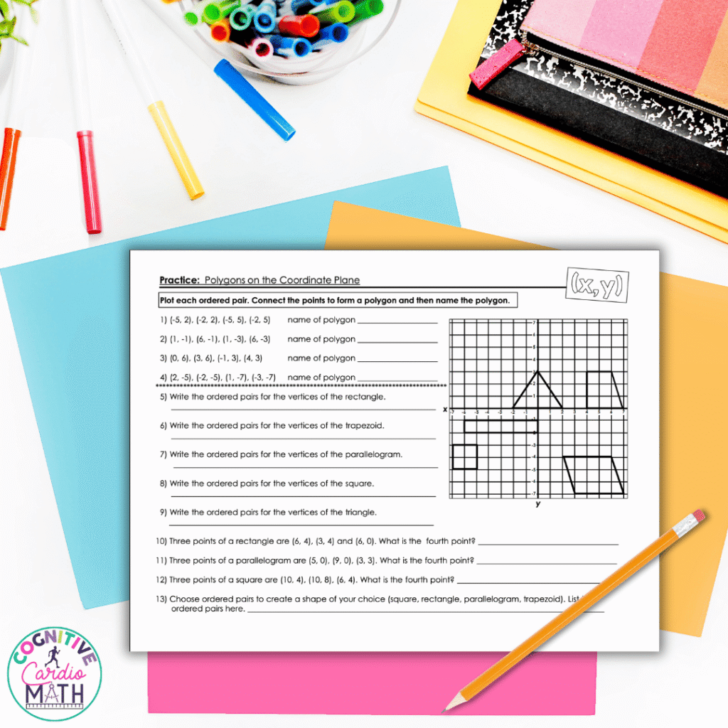 My Polygons on the Coordinate Plane lesson allows the teacher to take it one step further and connect area.