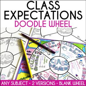 Classroom Expectations, Class Rules Doodle Wheel