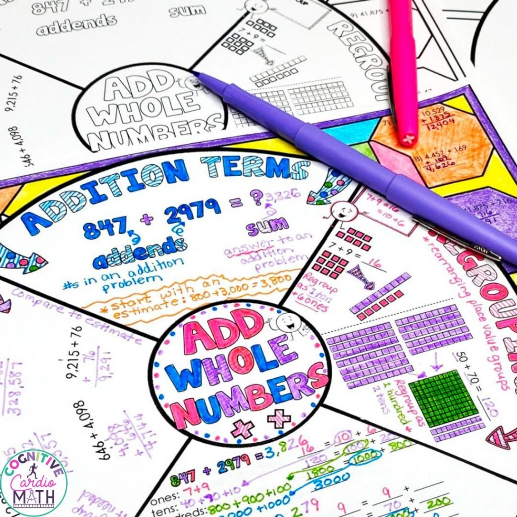 My Addition with Regrouping Math Wheel can be used to introduce or review addition of whole numbers.